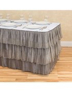 17 ft. Tiered Organza Table Skirt Silver 17 ft. Tiered Organza Table Skirt Silver